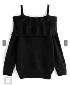 【GRL】オフショルダーニットミニワンピース