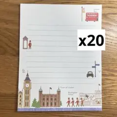 【表紙なし】 トラベルレターパッド (ロンドン)便箋 20 枚