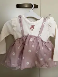 マイメロ　サンリオ　サロペット風フリルトップス（ピンク）