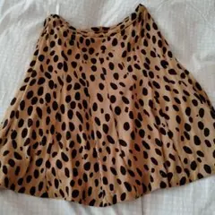 ソニアリキエル　膝丈スカート　アニマル柄　ブラウン