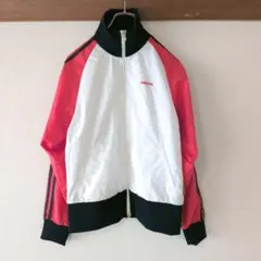 adidas ナイロンジャケット Mサイズ ホワイト/レッド/ブラック