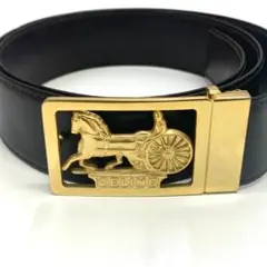 良品✨セリーヌ ヴィンテージ レザーベルト ゴールド金具 馬具 ホースビット 良品✨セリーヌ ヴィンテージ レザーベルト ゴールド金具 馬具 ホース