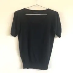 DEUXIEME CLASSE ウール100％　半袖ニット　黒　冷え取り