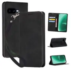 Google Pixel 9A ケース PUレザー TPU ブラック 421