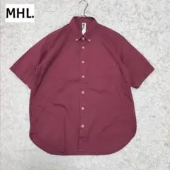MHL ボタンダウンシャツ ワインレッド