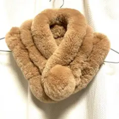 マフラー、ショール、襟巻き、和装にも♪もふもふファー、ベージュ、オシャレに暖かく