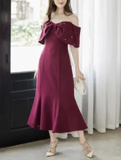 【最終値下価格✨新品タグ付・希少✨】tocco 2WAY リボンマーメイドワンピ