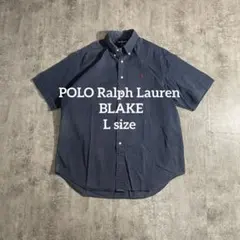 POLO Ralph Lauren BLAKE半袖BDシャツネイビー刺繍ロゴ Lのサムネイル