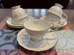 花柄ティーカップとソーサーセット 5個セット