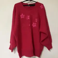 ピンク 花柄オーバーサイズセーター