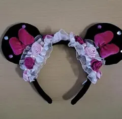 ディズニー 薔薇 カチューシャ ピンク