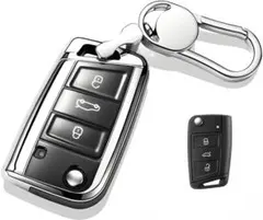 フォルクスワーゲン キーケース キーカバー ホルダー　シリコン　TPU シルバー