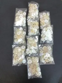 ホワイトボタン 多種類　500個　NO.2