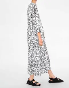 新品送料水玉 ドット柄 ロングドレス ワンピースドレスSサイズ