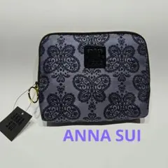 【タグ付き未使用】ANNA SUI ポーチ バタフライ柄 パープルのサムネイル