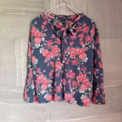 Lucky Brand 【L】花柄リボン長袖シャツ ブラウス ラッキーブランドのサムネイル