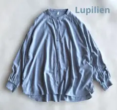 Lupilien ルピリアン リネン混合 ブラウス くすみブルー ボリューム袖Fのサムネイル