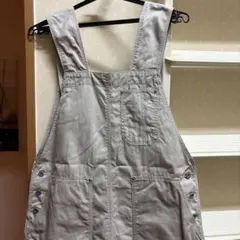 グレー サロペット スカートコットン混紡　L