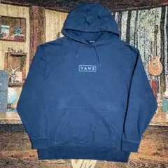 US古着 vans 胸ロゴプリント　プルオーバースウェットパーカー