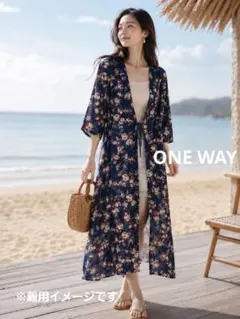 管理番号1 ONE WAY　ロング　カーデ　シースルーのサムネイル