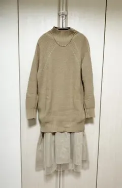 green label relaxing ニットワンピース　ベージュ