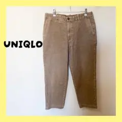 ☆UNIQLOユニクロメンズベージュ コーデュロイ ストレートチノパンサイズL
