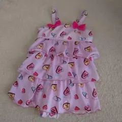 【美品】女児 リボン＆フリル付き水着 130cm
