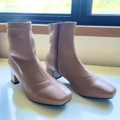 ORiental TRaffic ベージュ ジッパー付き ブーティ 1416 M