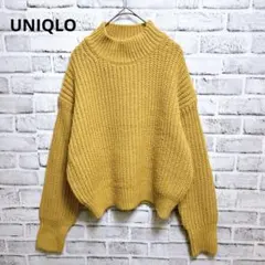 UNIQLO ユニクロ ローゲージニット セーター M マスタード ハイネック