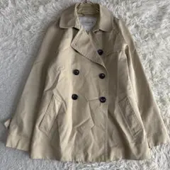 COACH ショート丈トレンチコート ベージュ M ダブルボタン キレイめ
