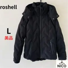 【美品】roshell ロシェル 中綿ジャケット ブラック Lサイズ 止水ジップのサムネイル