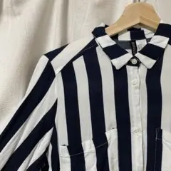 H＆M ストライプチェックシャツ 古着