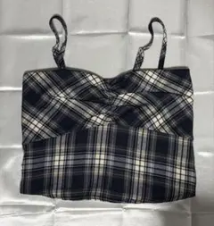 GRL チェック柄ギャザーキャミソールカーディガン アンサンブル［ks135］