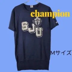 Champion チャンピオン SJU ロゴ Tシャツ ネイビー Mサイズ