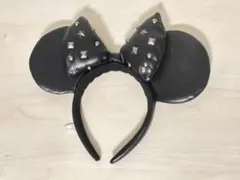 ミニーマウススタイル 黒カチューシャ　レザー