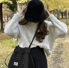 GRL グレイル　ファーバケットハット　[dd322a] ブラック