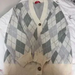 レピピアルマリオ　アーガイル　カーディガン