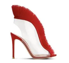 Gianvito Rossi❤️レッド フリル サンダルのサムネイル