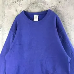 A3954古着　スウェット　ブルー　無地　90s Y2K
