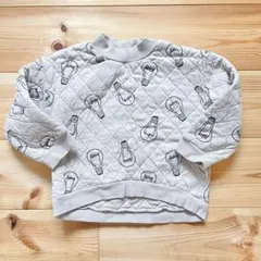 キルティング トレーナー 80cm 90cm 電球柄