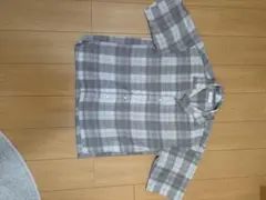 メンズ 半袖シアーチェックシャツ グレー Lサイズのサムネイル