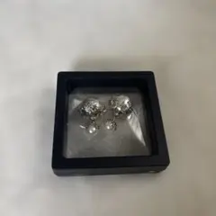 フェイクパール ダブルピアス シルバーカラー