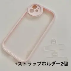 iPhoneケース11,XR/ストラップホルダー2個付き/ピンク