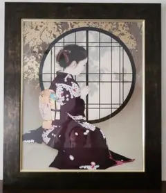 美人画、裸婦、油彩１２号、芸子、山本英二、額縁、真作肉筆、高塚省吾、森本草介。 美人画、裸婦、油彩12号、芸子、山本英二、額縁、真作肉筆、高塚省吾