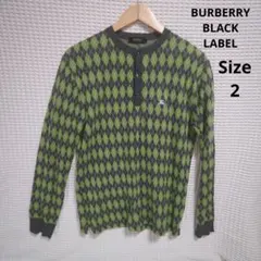 【入手困難☆BURBERRY BLACK LABEL】アーガイル　緑　グレー　2