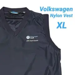 【美品】 00s Volkswagen ナイロンベスト XL 刺繍ロゴ y2k