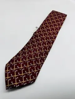 dunhill ネクタイ ボルドー ゴルフ柄