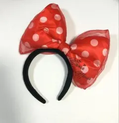 ディズニー カチューシャ ミニー デカリボン 赤