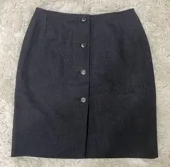 agnes b アニエスベー【36】ミニスカート　フロントボタン　チャコール