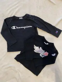 Champion converseブラック長袖Tシャツ 2枚セット　90